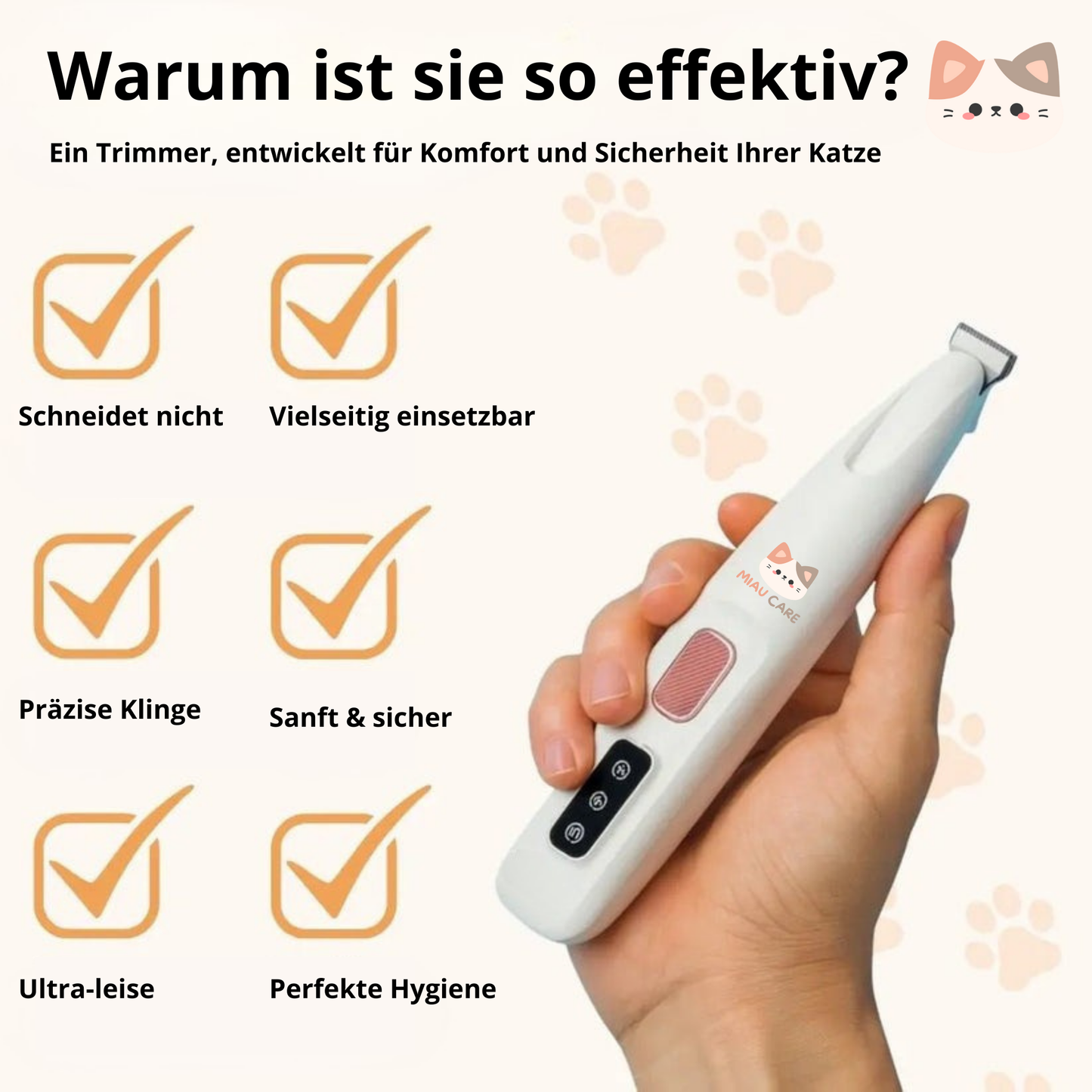 Miaucare™ – Präzisionstrimmer für Katzen